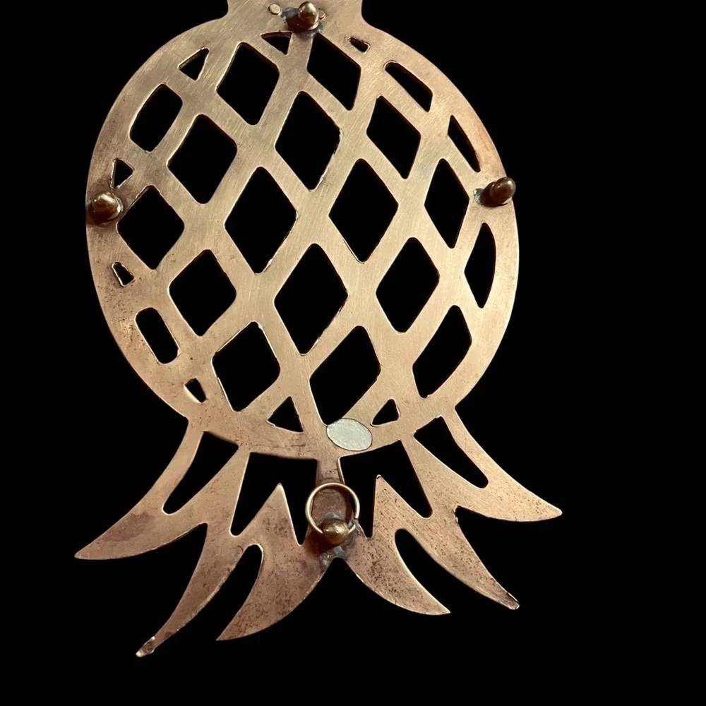 Vintage Brass Pineapple Wall Sconces Pair Taper Candlestick Holders 11.5” Decor